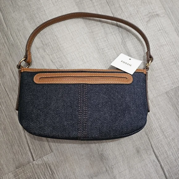 NWT Fossil Jolie Denim Small Crossbody Bag - Picture 4 of 6